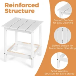 Costway 3PCS Patio Adirondack Chair Side Table Set Solid Wood Garden Deck White -Deals Patio Elegance Store GUEST de1c3d25 bb20 493e aac7 0143ebfbb094
