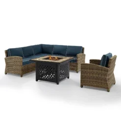 Bradenton 5pc Outdoor Wicker Seating With Fire Table - Crosley -Deals Patio Elegance Store GUEST de6902b6 98d9 41c8 8be3 e440116f8a2c