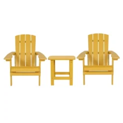 Flash Furniture 2 Pack Charlestown All-Weather Poly Resin Wood Adirondack Chairs With Side Table -Deals Patio Elegance Store GUEST dee0377a 7c74 41cb a5b1 84de029d3777