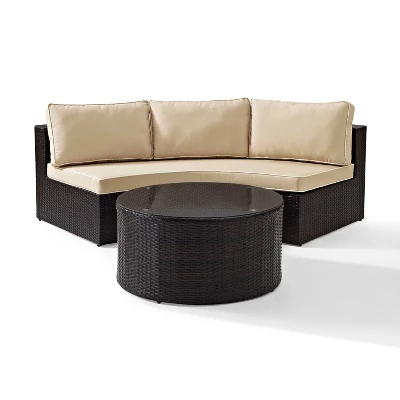 Catalina 2pc Outdoor Wicker Sectional Set - Sand - Crosley 8 Catalina 2pc Outdoor Wicker Sectional Set - Sand - Crosley - Image 8