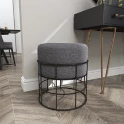 Metal Fabric Patio Garden Stool - Olivia & May -Deals Patio Elegance Store GUEST df493e5c 43b7 4b72 85c0 b320b054e6c0