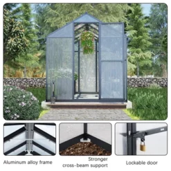 Aoodor Walk-In Greenhouse Polycarbonate Panel Hobby Greenhouses With Aluminum Frame Heavy Duty 10 Aoodor Walk-In Greenhouse Polycarbonate Panel Hobby Greenhouses With Aluminum Frame Heavy Duty -Deals Patio Elegance Store GUEST df5acc6c 2bae 4af7 a99f eb7baa83846e