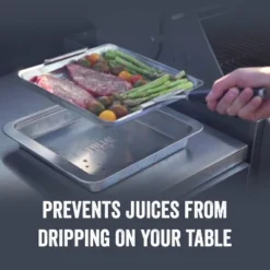 Yukon Glory BBQ 'N SERVE Wide Basket Set - BBQ Grill Basket - The Grilling Basket Includes A Serving Tray & Clip-On Handle