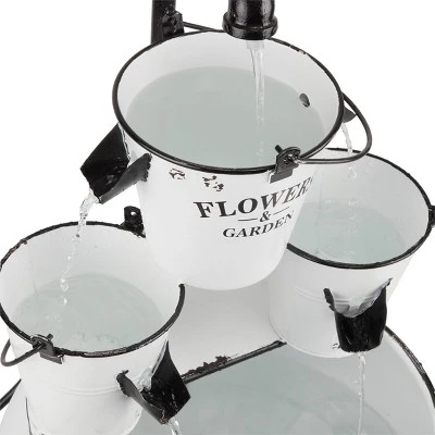 36" Buckets With Faucet Tabletop Fountain White - Alpine Corporation 7 36" Buckets With Faucet Tabletop Fountain White - Alpine Corporation - Image 7