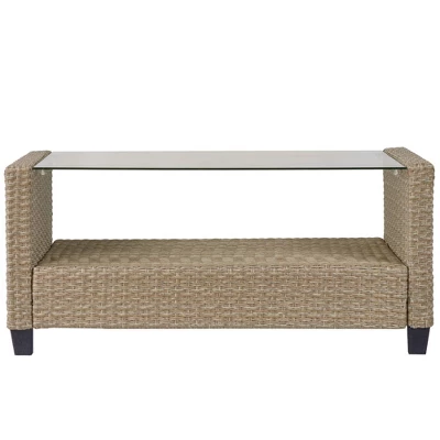 4pc Wicker Patio Conversation Set With Cushions - Beige/Brown - GODEER 11 4pc Wicker Patio Conversation Set With Cushions - Beige/Brown - GODEER - Image 11