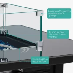 Yaheetech Tempered Glass Wind Guard Fence Fire Pit Table -Deals Patio Elegance Store GUEST e19b50a9 9441 40f8 bc7b 61937ad0f1fe