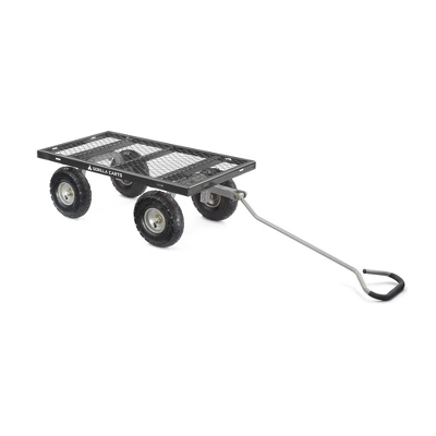 Gorilla Cart 800lbs. Heavy Duty Durable Steel Mesh Flatbed Garden Utility Wagon Cart - Black 1 Gorilla Cart 800lbs. Heavy Duty Durable Steel Mesh Flatbed Garden Utility Wagon Cart - Black