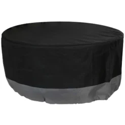 Sunnydaze Decor Sunnydaze Outdoor Heavy-Duty Weather-Resistant 300D Polyester Round 2-Tone Fire Pit Cover - Gray And Black -Deals Patio Elegance Store GUEST e2e45e79 1569 41c5 b524 852e2e1082f3