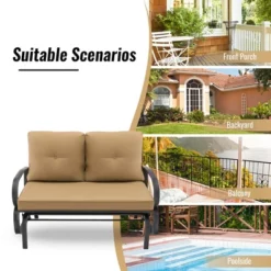 Tangkula 2-Person Outdoor Patio Glider Bench Swing Seat Bench W/ Seat & Back Cushions -Deals Patio Elegance Store GUEST e330e4fd 8e54 4c3a 8cd6 92e710882ff7