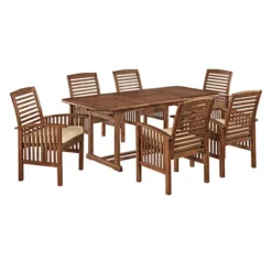 7pc Acacia Wood Patio Dining Set With Cushions - Saracina Home -Deals Patio Elegance Store GUEST e337eac1 6660 4fee 8206 29a97ef71e04
