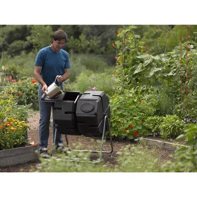 Gardener's Supply Company Dual Batch Compost Tumbler | 100% Recycled Plastic Outdoor Heavy Duty Dual Rotating Compost Bin | Holds 3 Cubic Ft Of 1 Gardener's Supply Company Dual Batch Compost Tumbler | 100% Recycled Plastic Outdoor Heavy Duty Dual Rotating Compost Bin | Holds 3 Cubic Ft Of