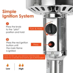 Costway 48000 BTU Stainless Steel Propane Patio Standing LP Gas Heater W/ Wheels 14 Costway 48000 BTU Stainless Steel Propane Patio Standing LP Gas Heater W/ Wheels -Deals Patio Elegance Store GUEST e46d2179 ee6c 4978 9120 68bdf718b1ee