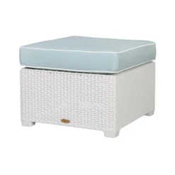 Magnolia Rattan Ottoman - Lagoon -Deals Patio Elegance Store GUEST e50647a9 25e8 4f9b 9c42 11ba080f666e
