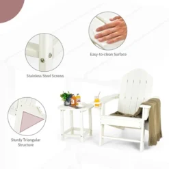 Costway 2PCS Patio Adirondack Chair Side Table Set Weather Resistant Cup Holder -Deals Patio Elegance Store GUEST e52ef69c 07b0 4056 ba0b ea02a574d370