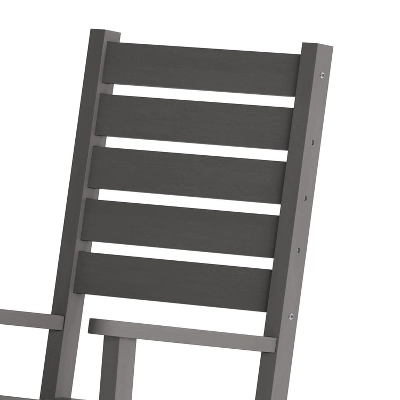 Emma And Oliver Set Of 2 Contemporary Rocking Chairs, All-Weather HDPE Indoor/Outdoor Rockers 7 Emma And Oliver Set Of 2 Contemporary Rocking Chairs, All-Weather HDPE Indoor/Outdoor Rockers - Image 7