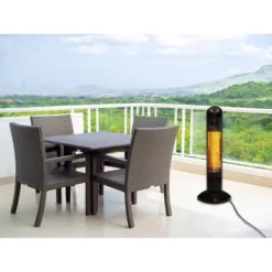 Freestanding Oscillating Tower Infrared Electric Outdoor Heater With Remote - Black - Westinghouse