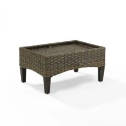 Rockport Outdoor Ottoman - Oatmeal/Light Brown - Crosley -Deals Patio Elegance Store GUEST e7039c5c 7a8d 42ee a2e9 09fa47488b25