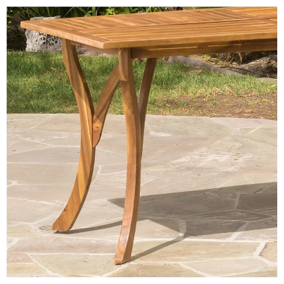 Hermosa Rectangular Acacia Wood Dining Table -Teak Finish - Christopher Knight Home 1 Hermosa Rectangular Acacia Wood Dining Table -Teak Finish - Christopher Knight Home