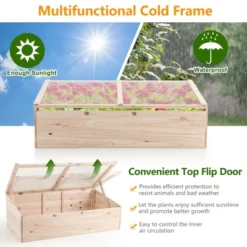Costway Wooden Cold Frame Greenhouse Flower Planter Raised Plants Bed Protection 14 Costway Wooden Cold Frame Greenhouse Flower Planter Raised Plants Bed Protection -Deals Patio Elegance Store GUEST e82f2f28 8006 4243 bab5 ae84c22507d1