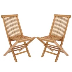 Costway 2 PCS Patio Folding Chair Teak High Back Dining Slatted Seat Portable Outdoor -Deals Patio Elegance Store GUEST e82fb14a c366 4356 b283 2ef14cb30e74