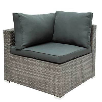 7pc Wicker Patio Seating Set With Storage Box - Gray - GODEER 10 7pc Wicker Patio Seating Set With Storage Box - Gray - GODEER - Image 10