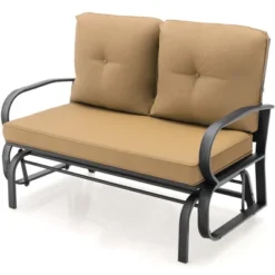 Tangkula 2-Person Outdoor Patio Glider Bench Swing Seat Bench W/ Seat & Back Cushions -Deals Patio Elegance Store GUEST e862b299 0f77 4bc0 8e9b 02637025ad69