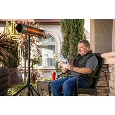 Kenmore Carbon Infrared 1500W Electric Patio Heater With Tripod & Remote Silver 4 Kenmore Carbon Infrared 1500W Electric Patio Heater With Tripod & Remote Silver - Image 4