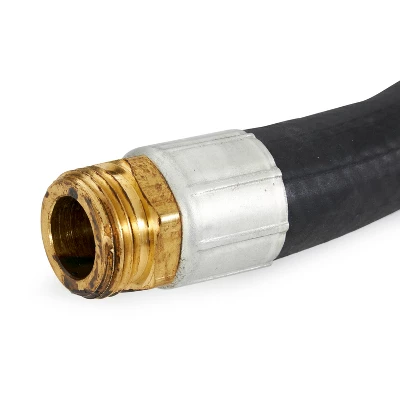 Apache 98108804 50 Foot Industrial Rubber Garden Water Hose With Heavy Duty MGHT X FGHT Brass Fittings And 1 Bend Restrictor 2 Apache 98108804 50 Foot Industrial Rubber Garden Water Hose With Heavy Duty MGHT X FGHT Brass Fittings And 1 Bend Restrictor - Image 2