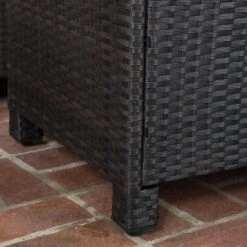 Puerta 4pc Wicker Club Chair & Coffee Table Set - Teak/Dark Brown/Beige - Christopher Knight Home -Deals Patio Elegance Store GUEST ebb028e3 f224 480f ae3a 75f8d3407a38