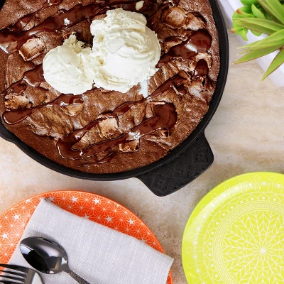 Spice By Tia Mowry Savory Saffron 12 Inch Cast Iron Skillet With Pouring Spouts 5 Spice By Tia Mowry Savory Saffron 12 Inch Cast Iron Skillet With Pouring Spouts - Image 5