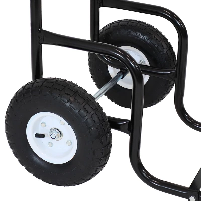 Sunnydaze Decor Sunnydaze Indoor/Outdoor Steel Rolling Firewood Log Cart Carrier With Wheels - 1/8 Face Cord - Black 2 Sunnydaze Decor Sunnydaze Indoor/Outdoor Steel Rolling Firewood Log Cart Carrier With Wheels - 1/8 Face Cord - Black - Image 2