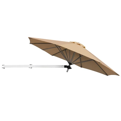 Tangkula 8ft Wall Mounted Cantilever Umbrella Patio Adjustable Tilting Sunshade Umbrella 5 Tangkula 8ft Wall Mounted Cantilever Umbrella Patio Adjustable Tilting Sunshade Umbrella - Image 5