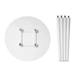 Aluminum Outdoor Round Side Table With Adjustable Feet White - Crestlive Products -Deals Patio Elegance Store GUEST ed33f8b5 f6a2 492d 8bd6 cc8e9fd31d2b