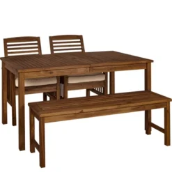 Ravenscroft 4pc Acacia Wood Patio Dining Set - Saracina Home -Deals Patio Elegance Store GUEST ed44c97f 3ef4 47b8 a053 68a2d0bee986