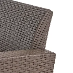 Bedrock 3pc Faux Wicker Chat Set With Fire Pit - Brown/Beige - Christopher Knight Home -Deals Patio Elegance Store GUEST ed494e13 ec2e 40eb b242 c94953cd564f