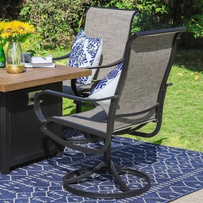 5pc Patio Dining Set With 34" Square Fire Pit Table & Swivel Arm Chairs - Captiva Designs 6 5pc Patio Dining Set With 34" Square Fire Pit Table & Swivel Arm Chairs - Captiva Designs - Image 6