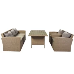 4pc Outdoor Wicker Conversation Set With Cushions - Gray - GODEER 19 4pc Outdoor Wicker Conversation Set With Cushions - Gray - GODEER -Deals Patio Elegance Store GUEST edd41983 e29d 43af bfdb f0053135e3f1