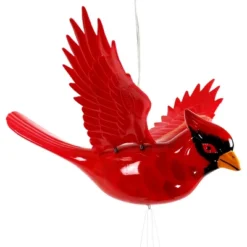 9.25" Plastic And Metal Solar Cardinal Fluttering Wings Wind Chime Red - Exhart -Deals Patio Elegance Store GUEST ee0f0298 0ba2 422e a666 3bad549fcbb3
