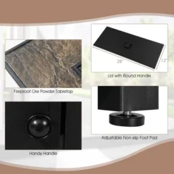 Tangkula 7PCS Patio Rattan Furniture Set 42" Fire Pit Table W/ Cover Cushioned -Deals Patio Elegance Store GUEST f00df011 496a 4ed2 86d6 9b005ca275b2