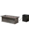 Anchorage 56" MGO Gas Fire Table With Concrete Tank Holder- Rectangular -Gray Wood - Christopher Knight Home