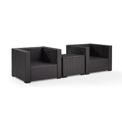 Biscayne 3pc Outdoor Wicker Seating Set - Mocha - Crosley 7 Biscayne 3pc Outdoor Wicker Seating Set - Mocha - Crosley - Image 7