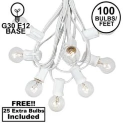 Novelty Lights 100 Feet G30 Globe Outdoor Patio String Lights, White Wire 20 Novelty Lights 100 Feet G30 Globe Outdoor Patio String Lights, White Wire -Deals Patio Elegance Store GUEST f25ec01d ca2d 4202 95f3 a4fc259bc6b6