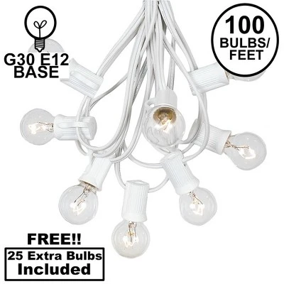 Novelty Lights 100 Feet G30 Globe Outdoor Patio String Lights, White Wire 7 Novelty Lights 100 Feet G30 Globe Outdoor Patio String Lights, White Wire - Image 7