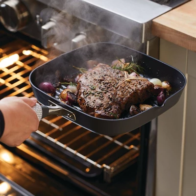 Anolon Advanced Home 11" Deep Square Grill Pan With Pour Spouts Moonstone 2 Anolon Advanced Home 11" Deep Square Grill Pan With Pour Spouts Moonstone - Image 2