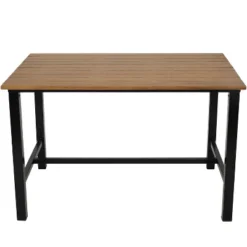 Sunnydaze Decor Sunnydaze European Chestnut Patio Dining Table With Steel Frame - 47.25" W X 31.25" D X 29.75" H -Deals Patio Elegance Store GUEST f43a9c10 8ca9 450d 9f8c 88eb434d8671