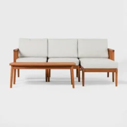 Saracina Home 4pc Modern Boho Eucalyptus Spindle Outdoor Sectional Set -Deals Patio Elegance Store GUEST f446e2a0 2704 4f48 8df0 4f1ef2c2f33a