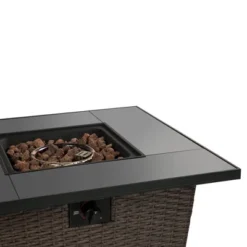 30" Outdoor Propane Gas Square Fire Table Espresso - Teamson Home -Deals Patio Elegance Store GUEST f52f690e 2ea8 4846 97d1 fa93bd241879