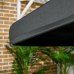 Outsunny 3-Seat Patio Swing Chair, Outdoor Canopy Swing Glider With Cushion With 3 Throw Pillows & Adjustable Shade For Porch, Black -Deals Patio Elegance Store GUEST f5bb2d3e 4c8b 406e 8c28 c6710d109238