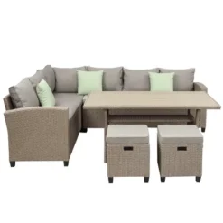 5-Piece Outdoor Conversation Set With Ottoman And Pillows-ModernLuxe 18 5-Piece Outdoor Conversation Set With Ottoman And Pillows-ModernLuxe -Deals Patio Elegance Store GUEST f62a7f2f 7096 4eb6 abdd 6aca91d69543