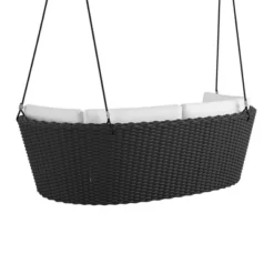 Sally Loveseat Swing With Cushion - Gray/Black - Novogratz -Deals Patio Elegance Store GUEST f63000b3 8a12 46f7 8f0e d86655101c3a